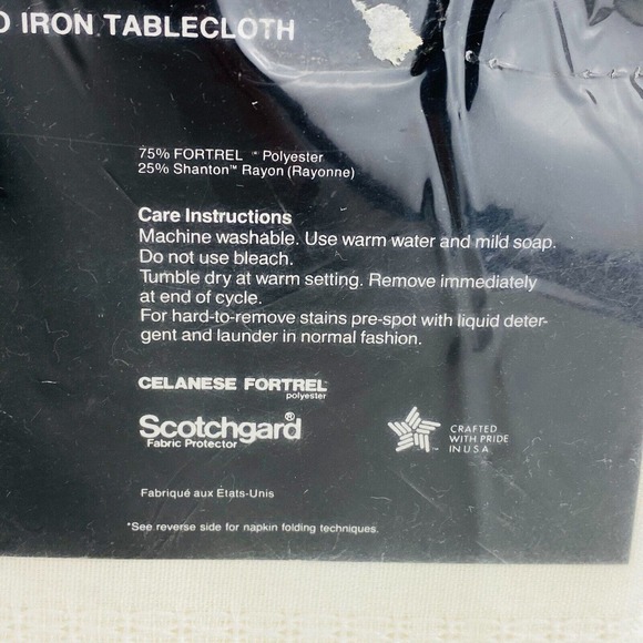 Vintage Sleater Courtrai Tablecloth Ivory Cream 60 x 102 Stain Releasing No Iron - Picture 3 of 9